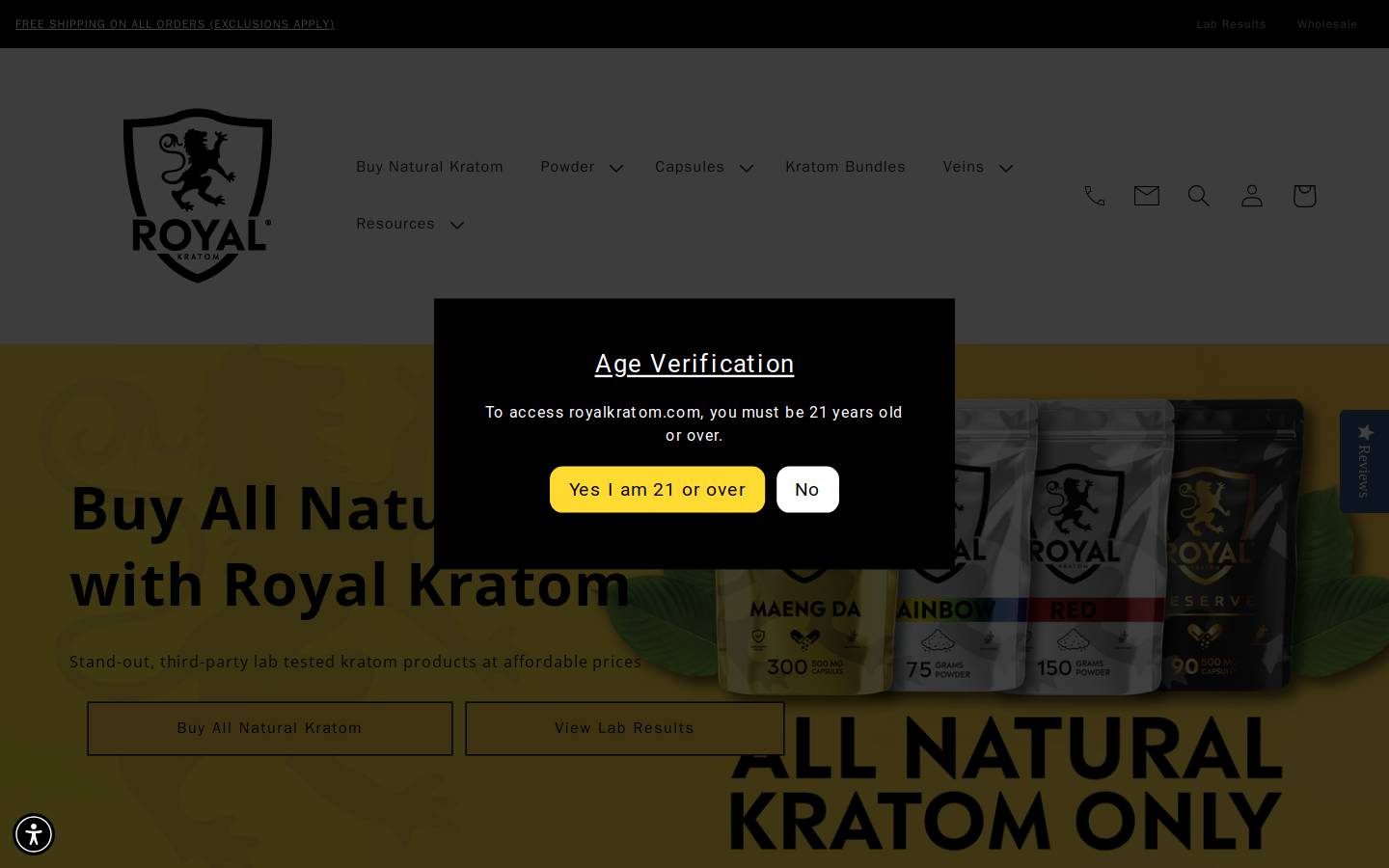 royalkratom.com homepage screenshot