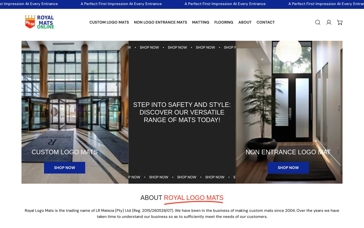 royallogomats.com homepage screenshot