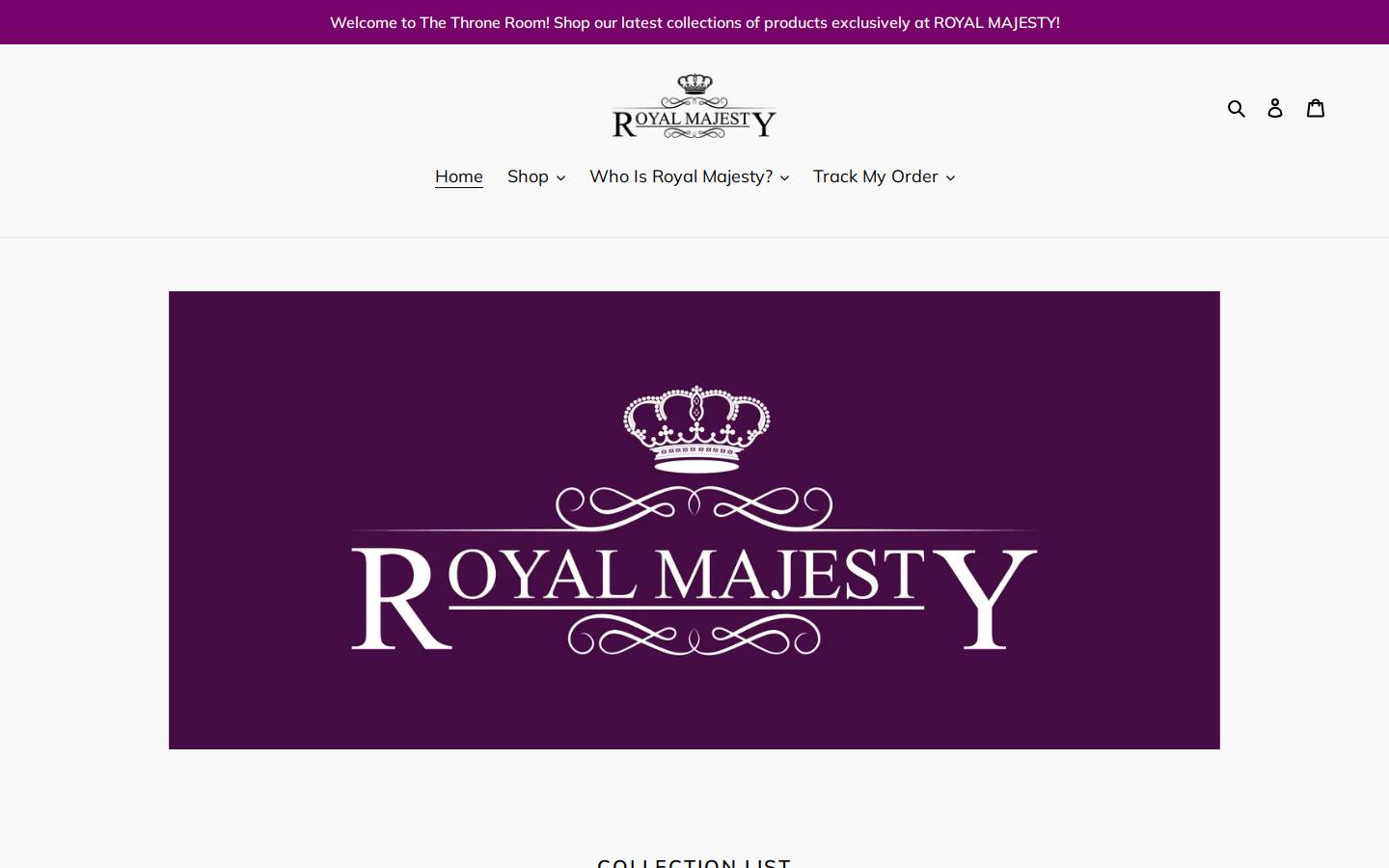 royalmajestyonline.com homepage screenshot