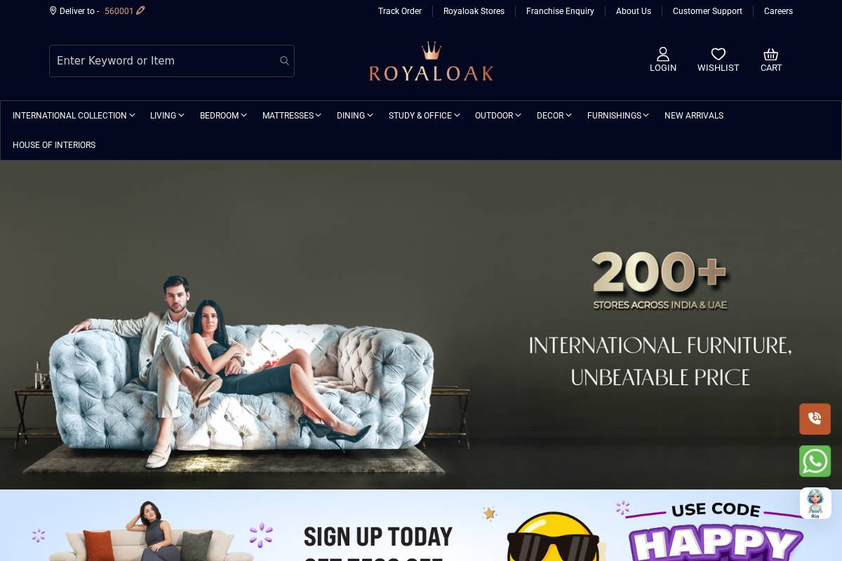 Royaloak Incorporation Pvt Ltd homepage screenshot