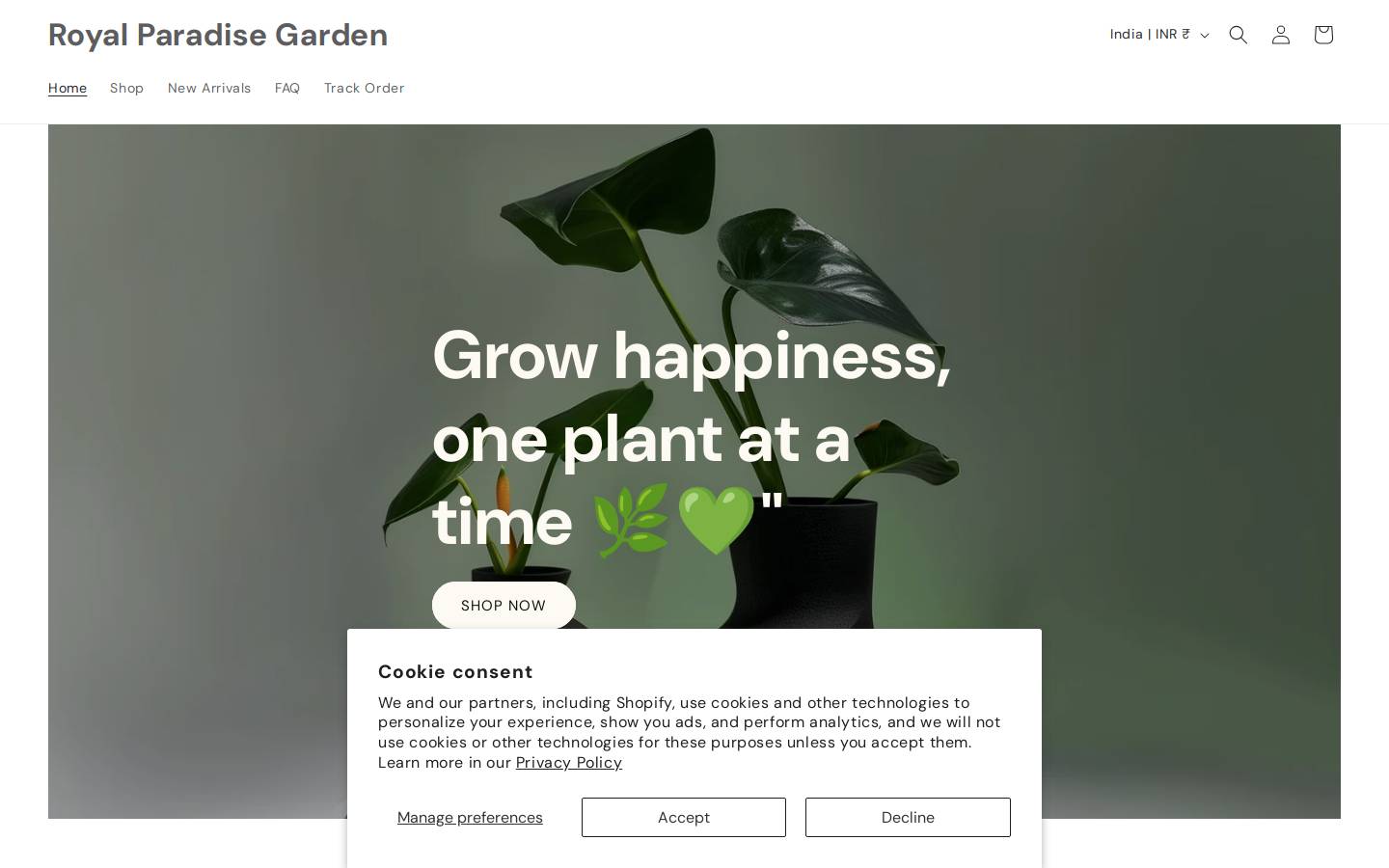 royalparadisegarden.com homepage screenshot