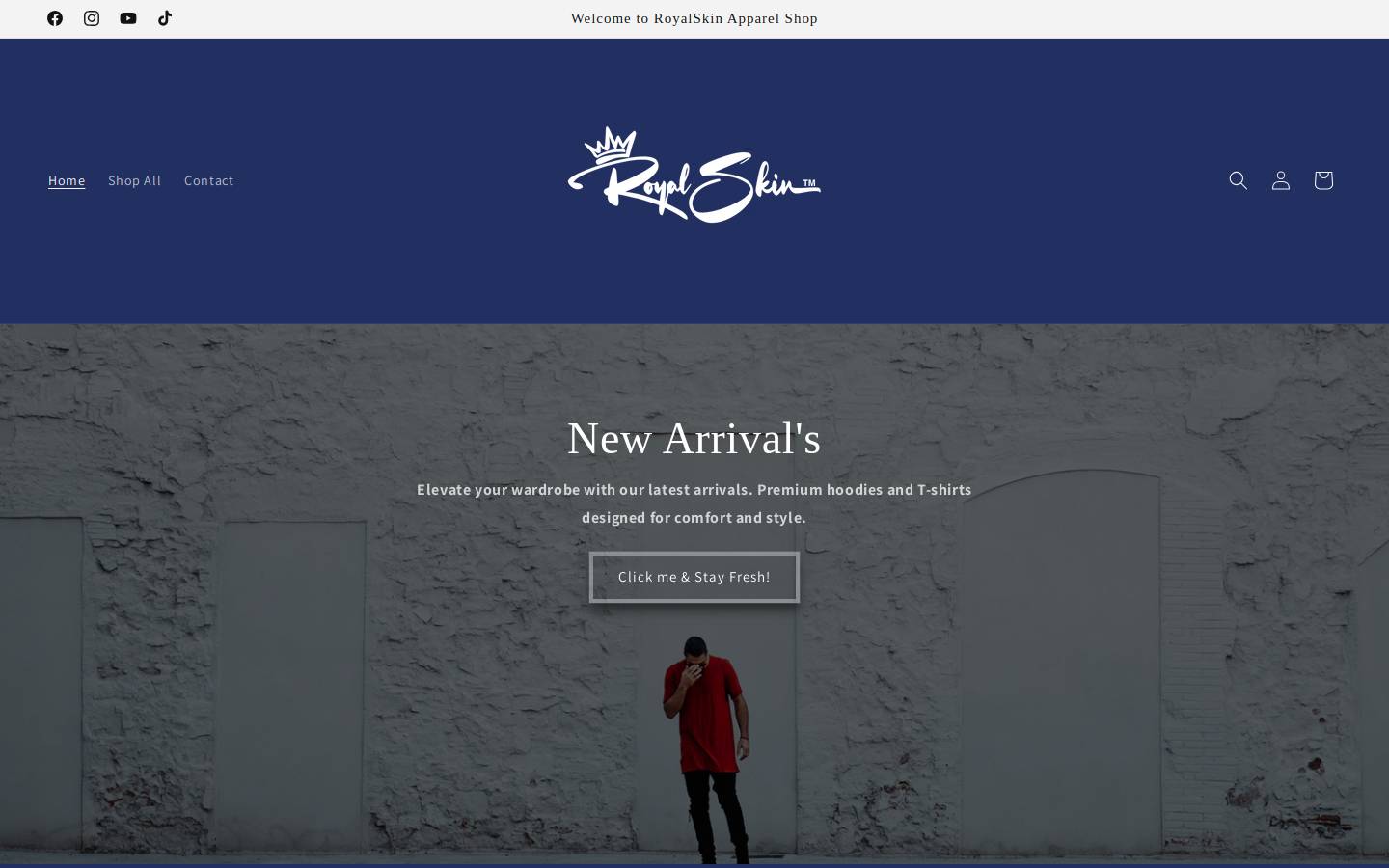 royalskinclothing.com homepage screenshot