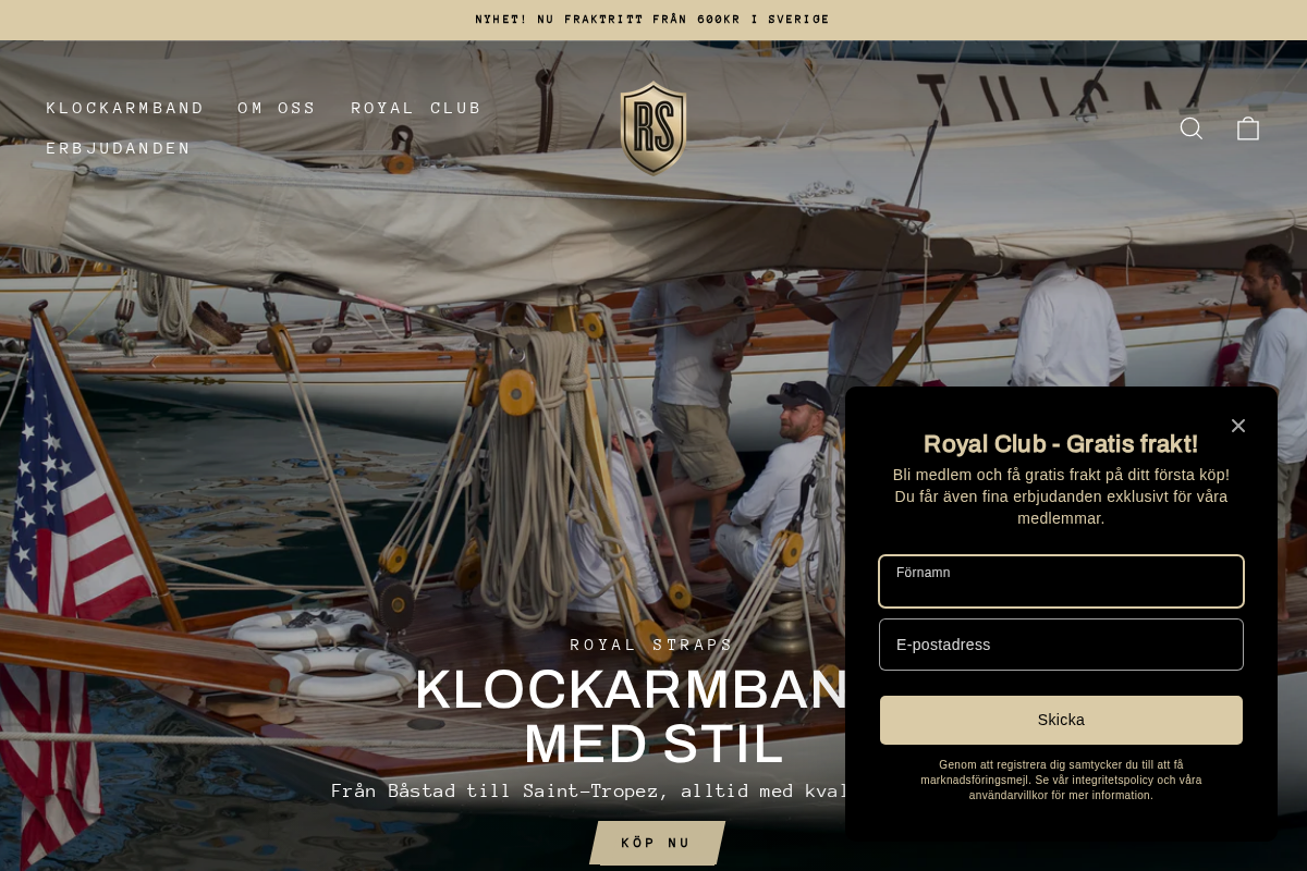 Royalstraps homepage screenshot