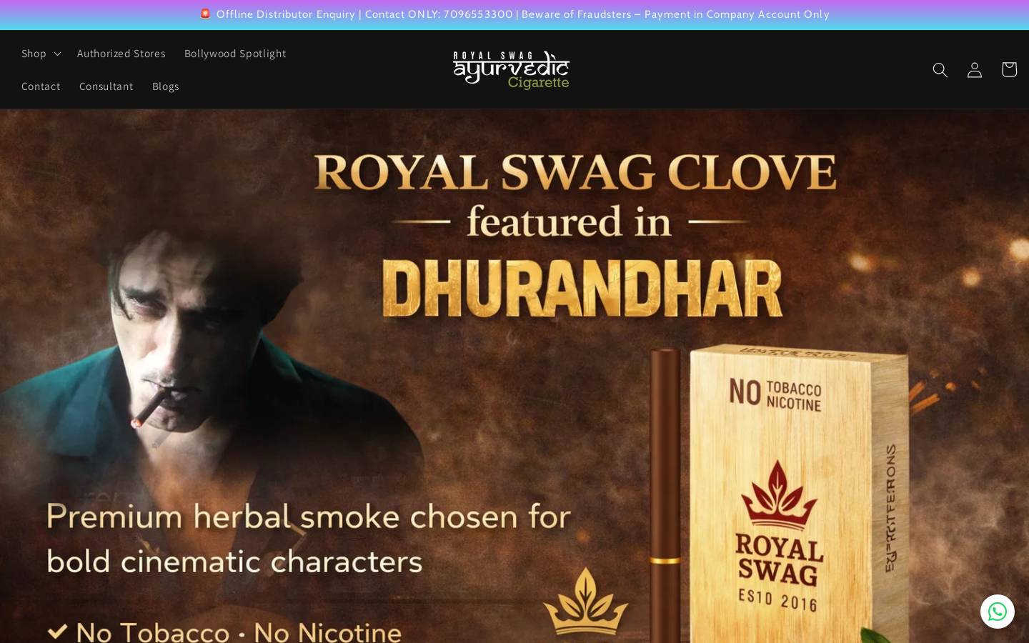 royalswag.in homepage screenshot