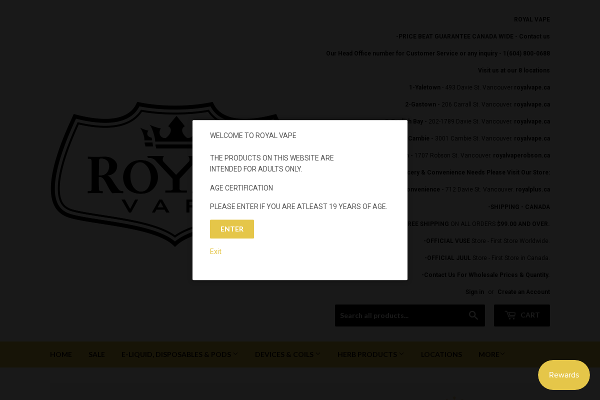 Royalvape homepage screenshot