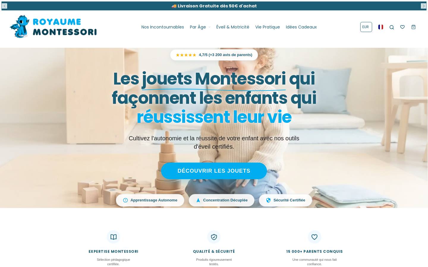 royaumemontessori.fr homepage screenshot