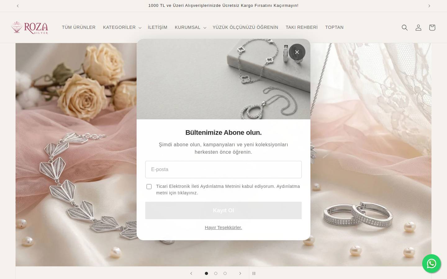 Rozasilver homepage screenshot
