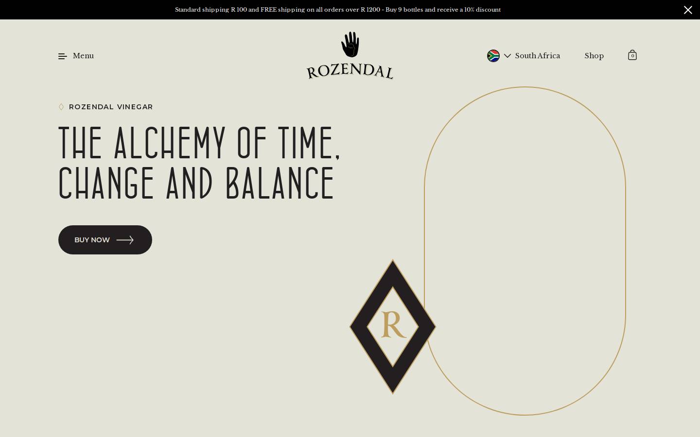 rozendalvinegar.com homepage screenshot