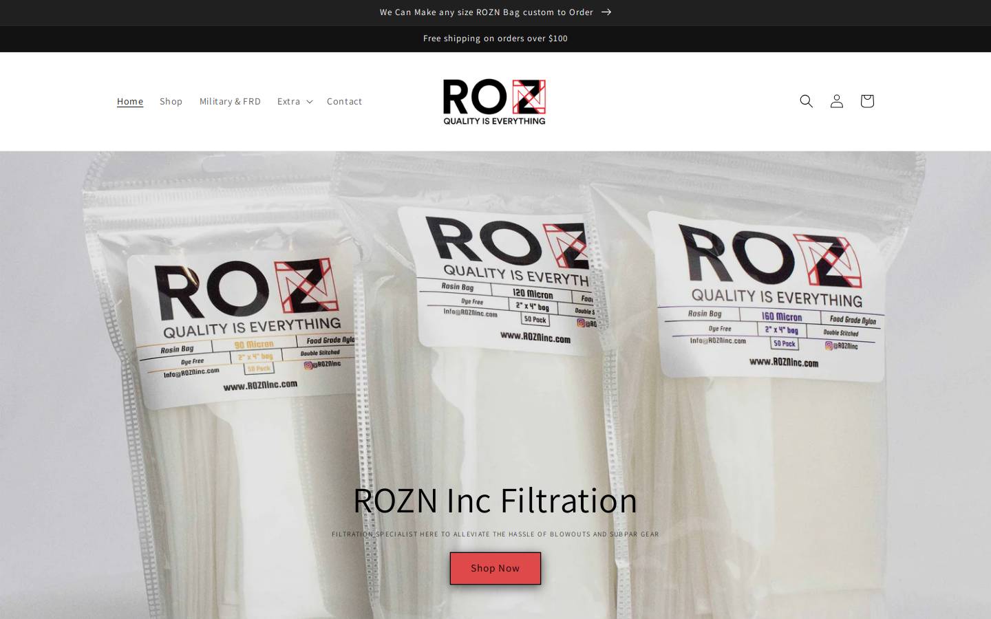 rozninc.com homepage screenshot