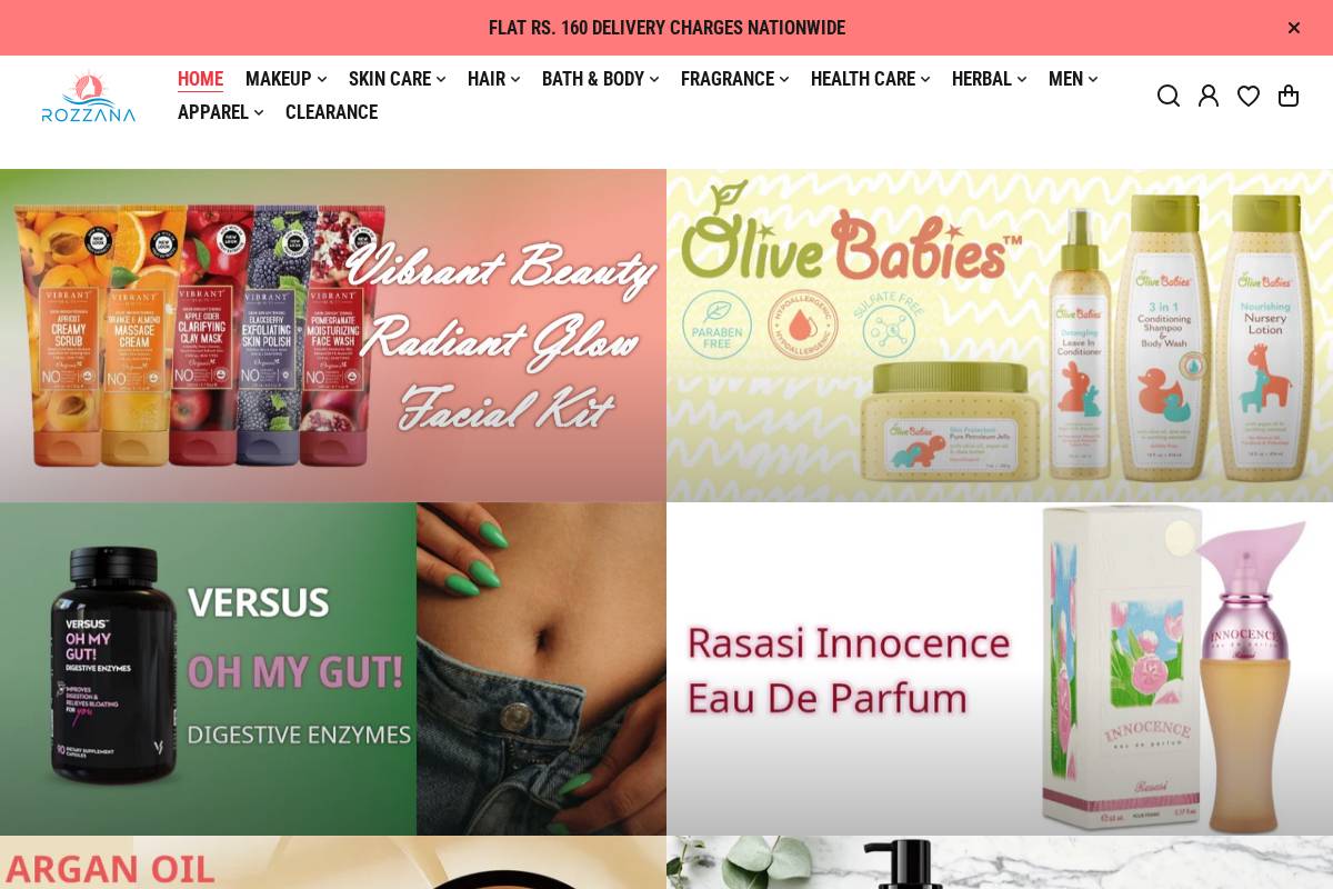 rozzana.pk homepage screenshot