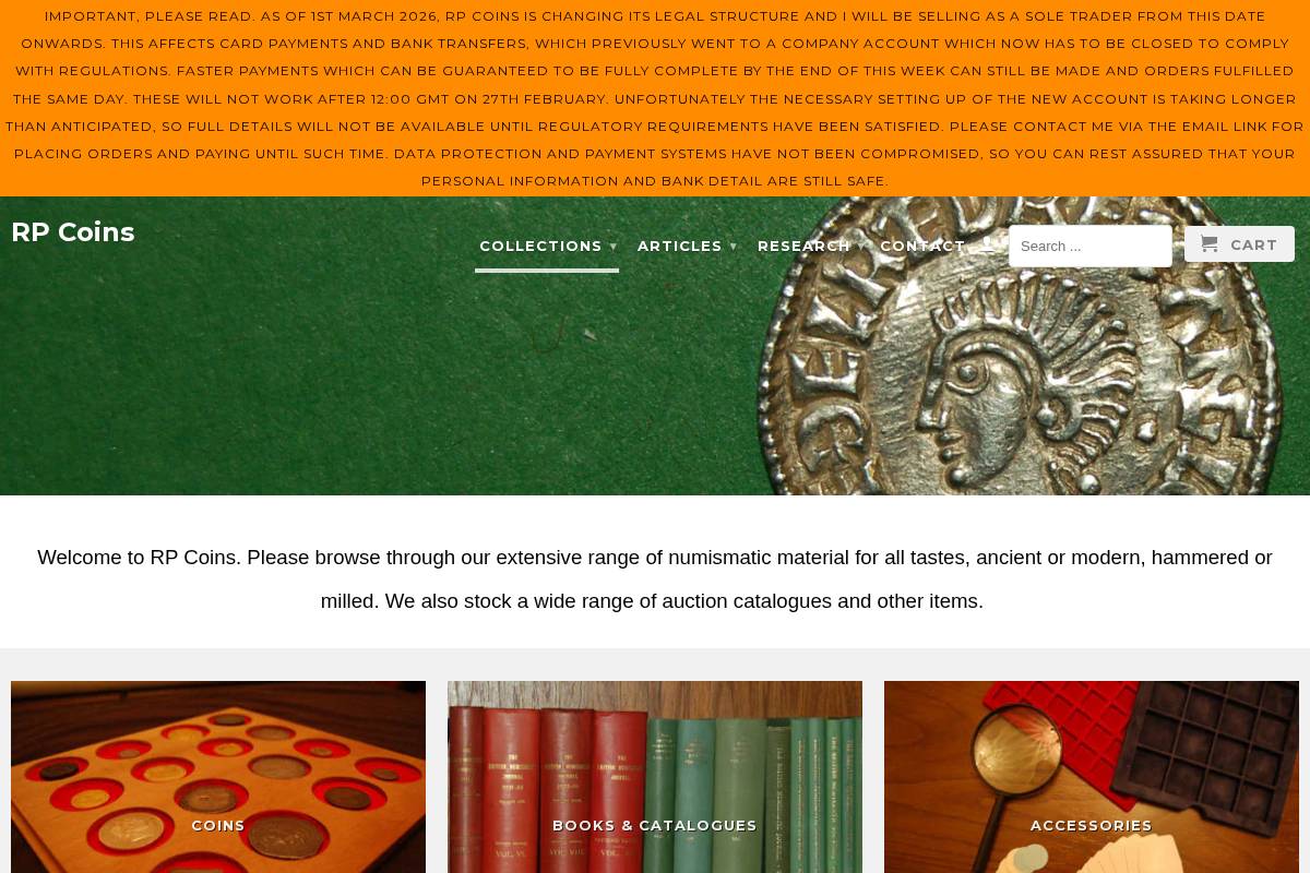 rpcoins.co.uk homepage screenshot