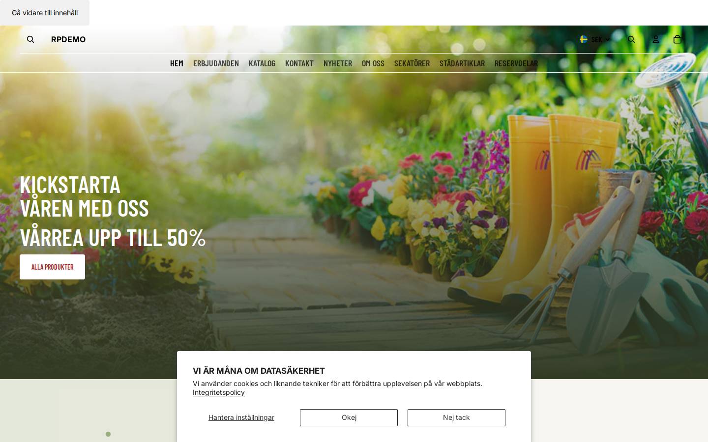 rpdemoprodukter.com homepage screenshot