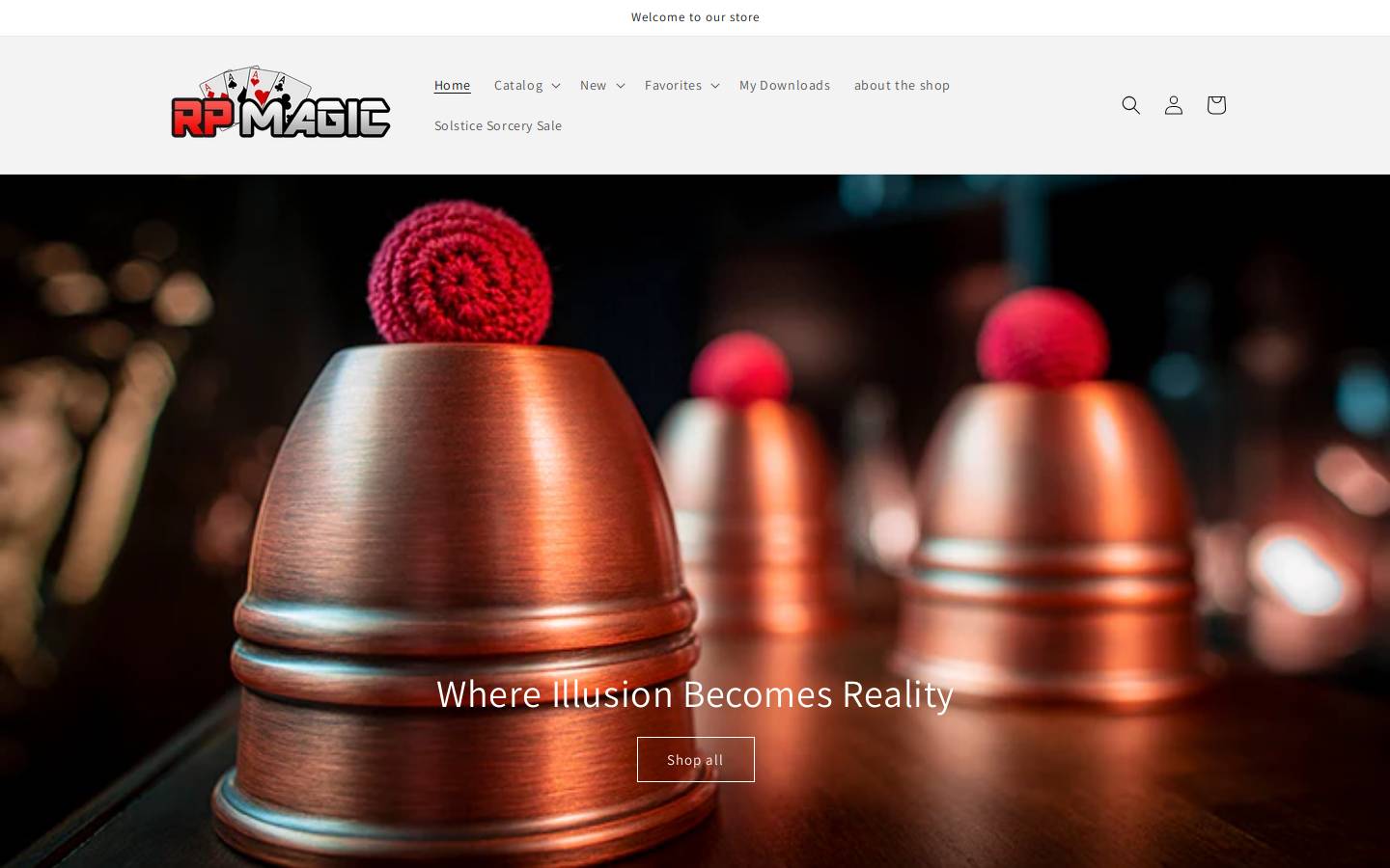 rpmagicshop.com homepage screenshot