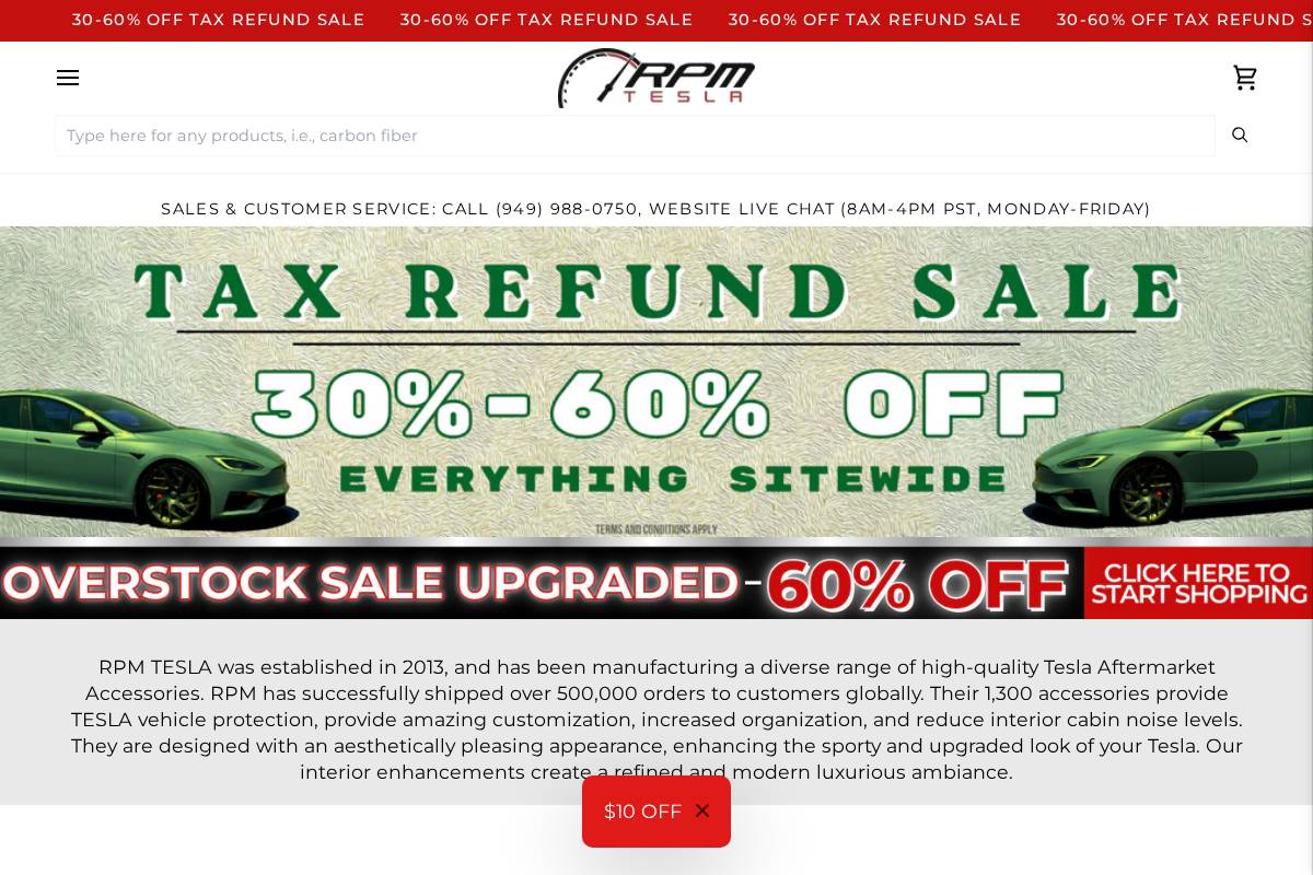 RPM - Tesla Aftermarket Acces. homepage screenshot