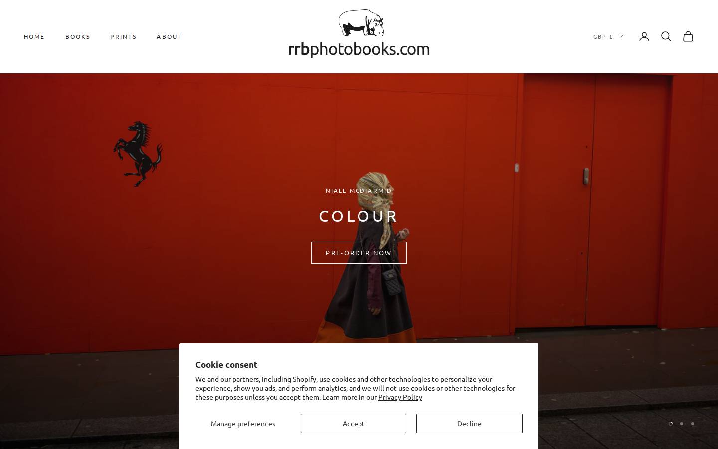 rrbphotobooks.co.uk homepage screenshot