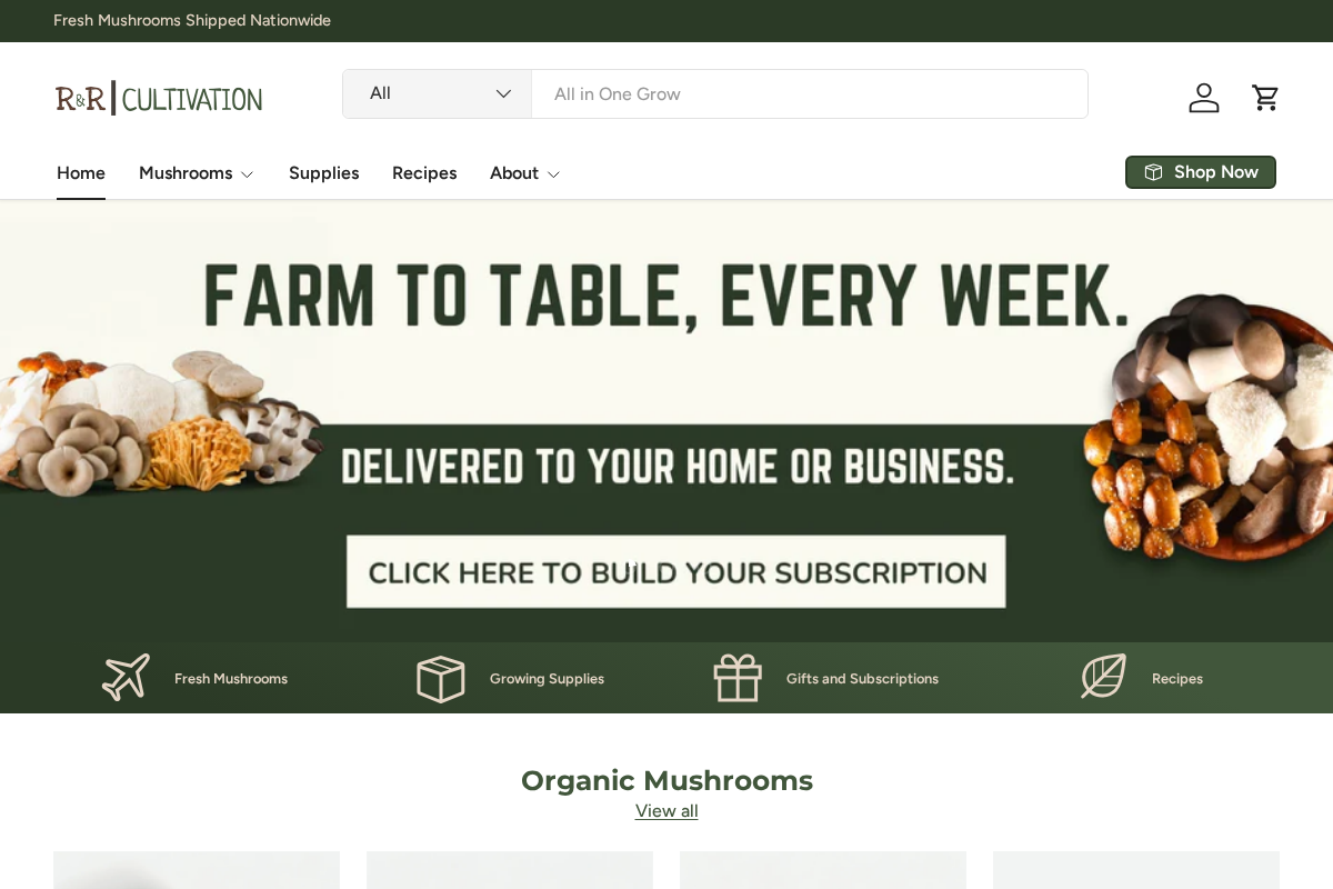 R&R Cultivation homepage screenshot