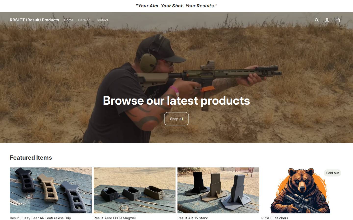 rrslttproducts.com homepage screenshot