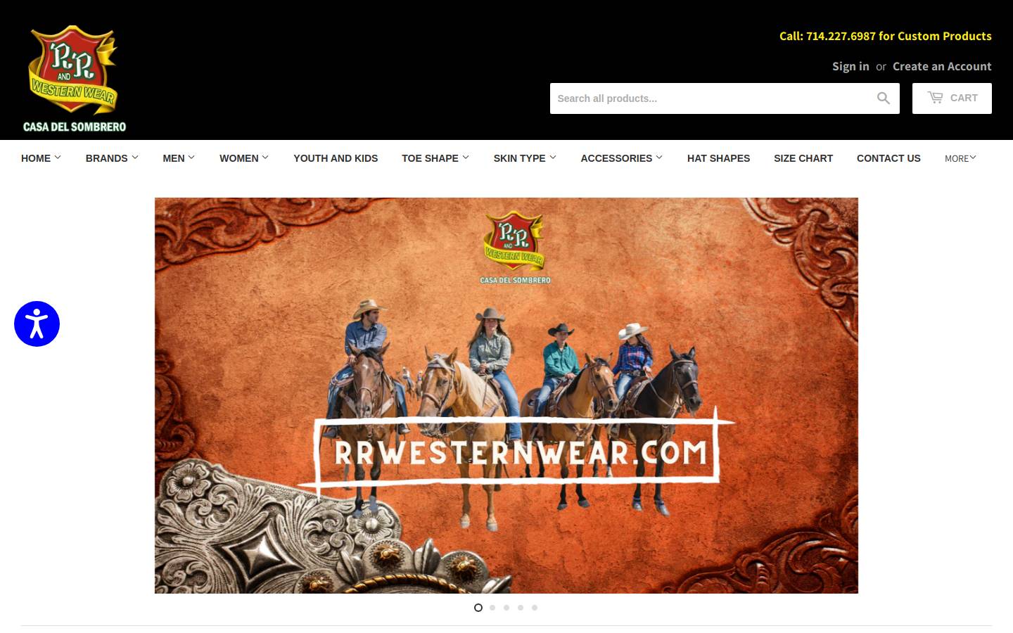 rrwesternwear.com homepage screenshot