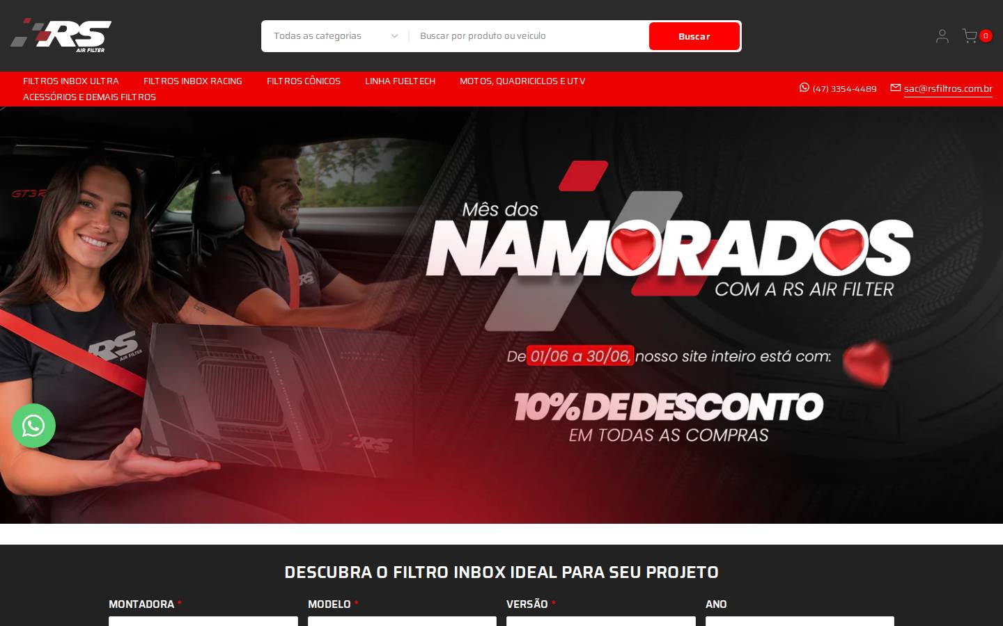 rsairfilter.com.br homepage screenshot