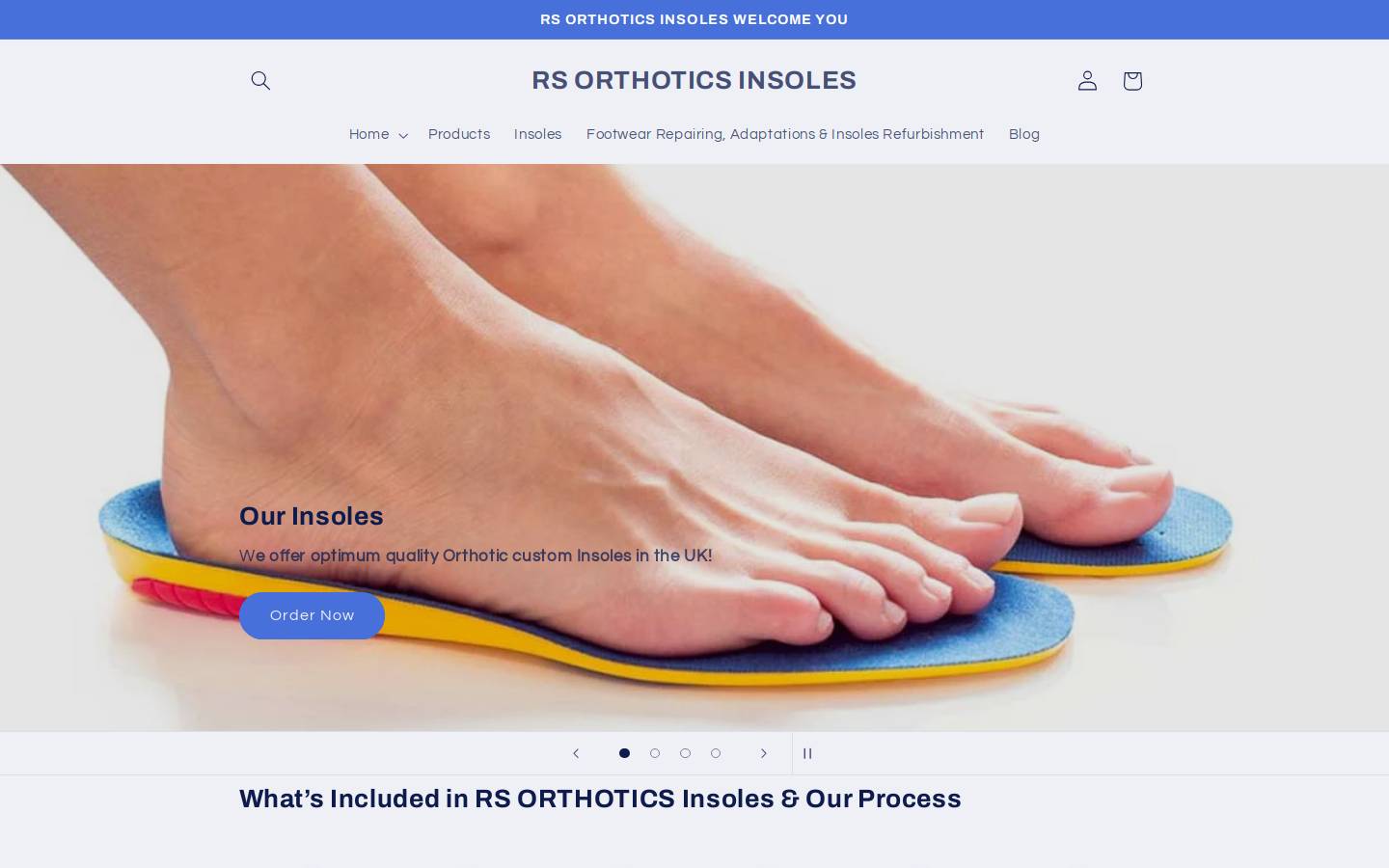 rsorthotic.co.uk homepage screenshot