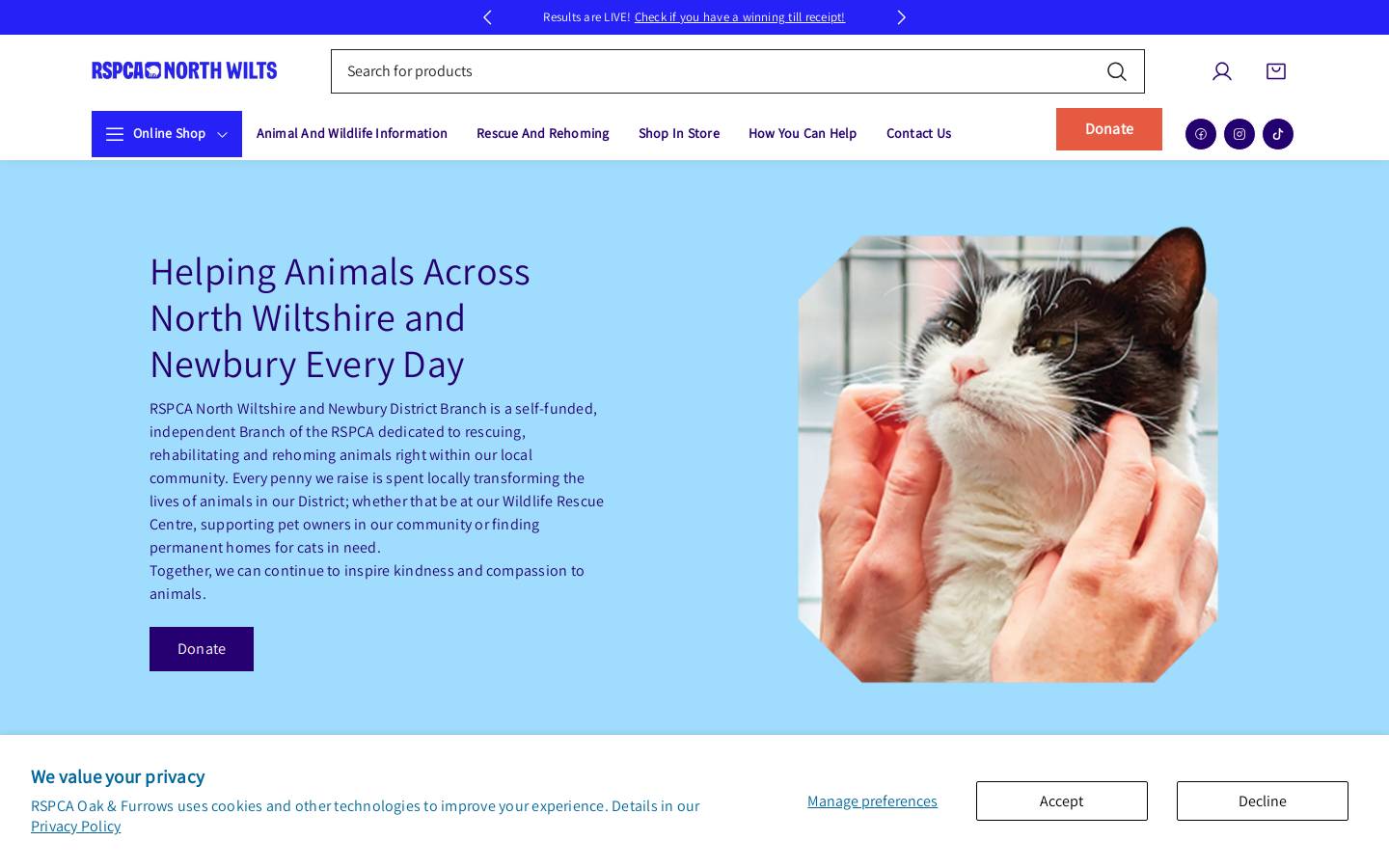 rspcanorthwilts.org.uk homepage screenshot