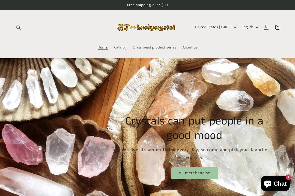 rt-luckycrystal.com homepage screenshot