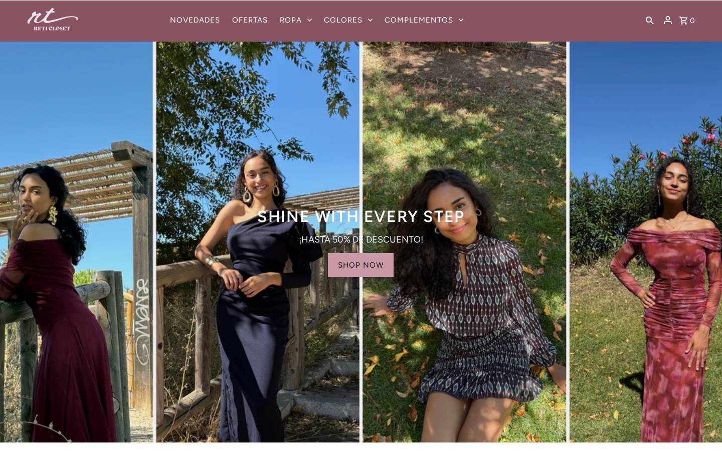 Reti Closet homepage screenshot