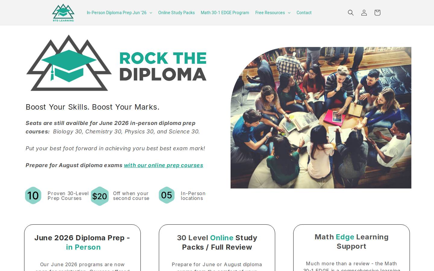 rtdlearning.com homepage screenshot