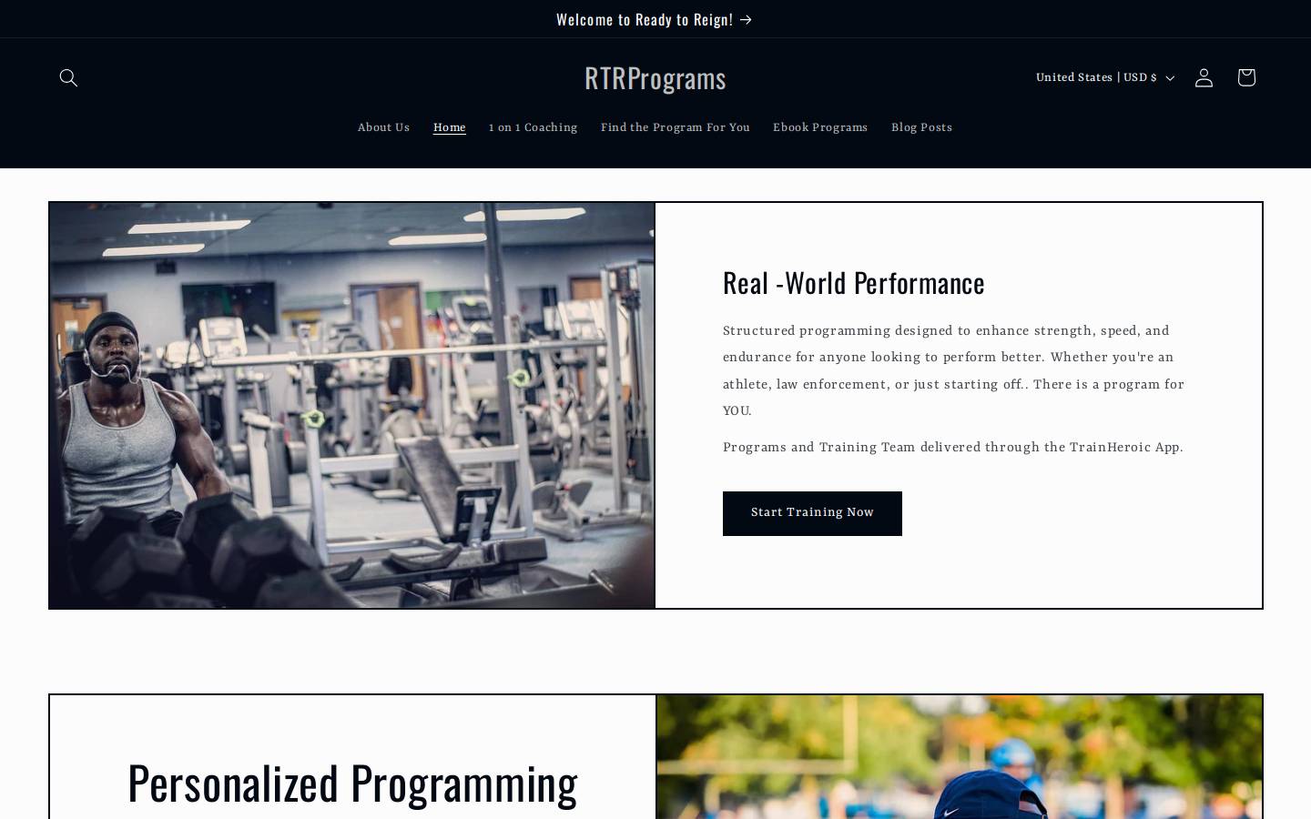 rtr-programs.com homepage screenshot