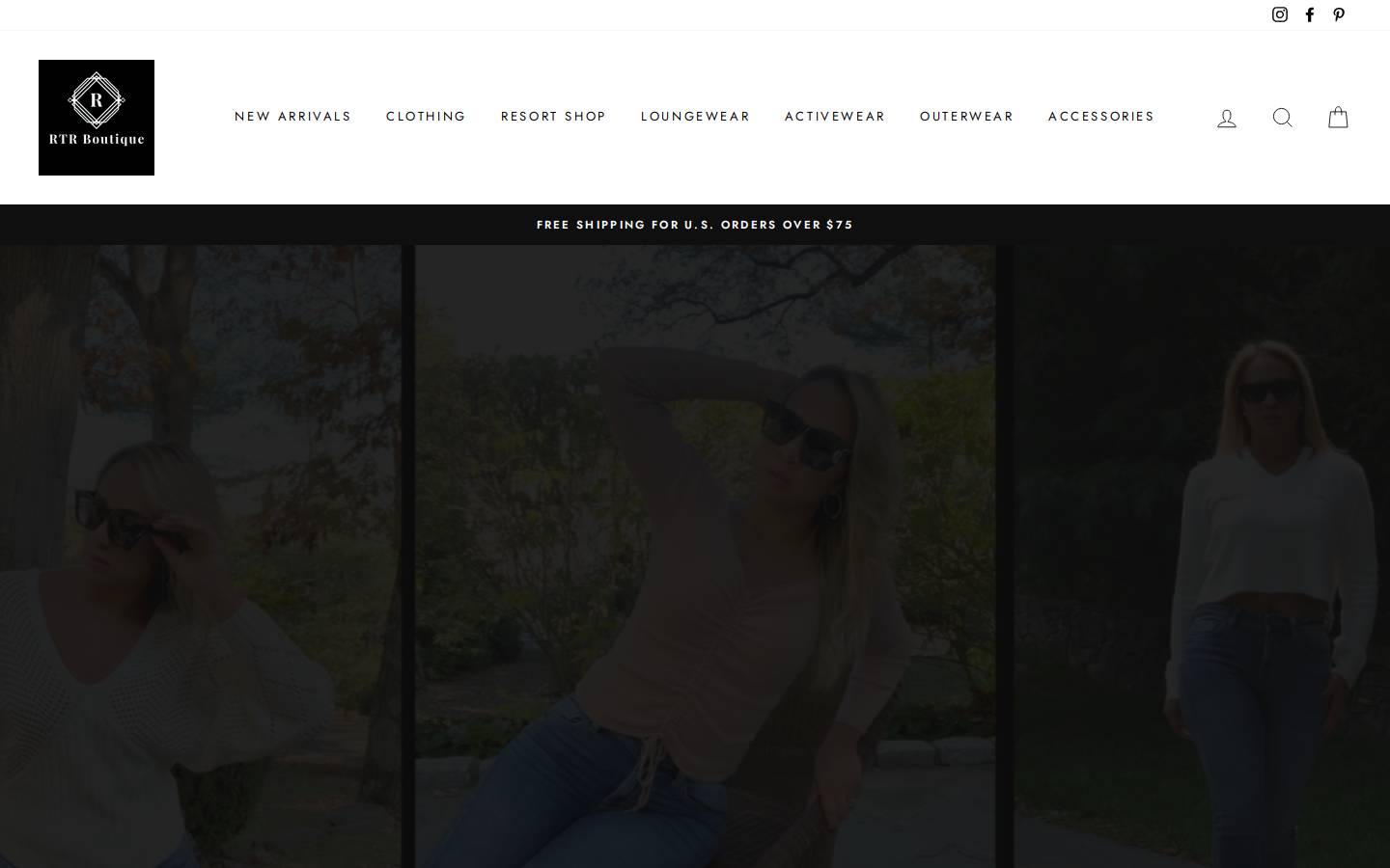 rtrboutique.com homepage screenshot