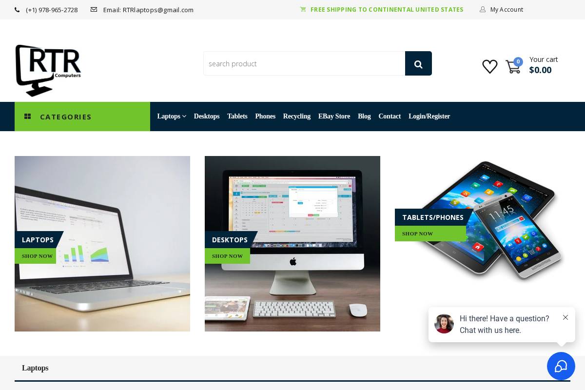 rtrcomputers.com homepage screenshot