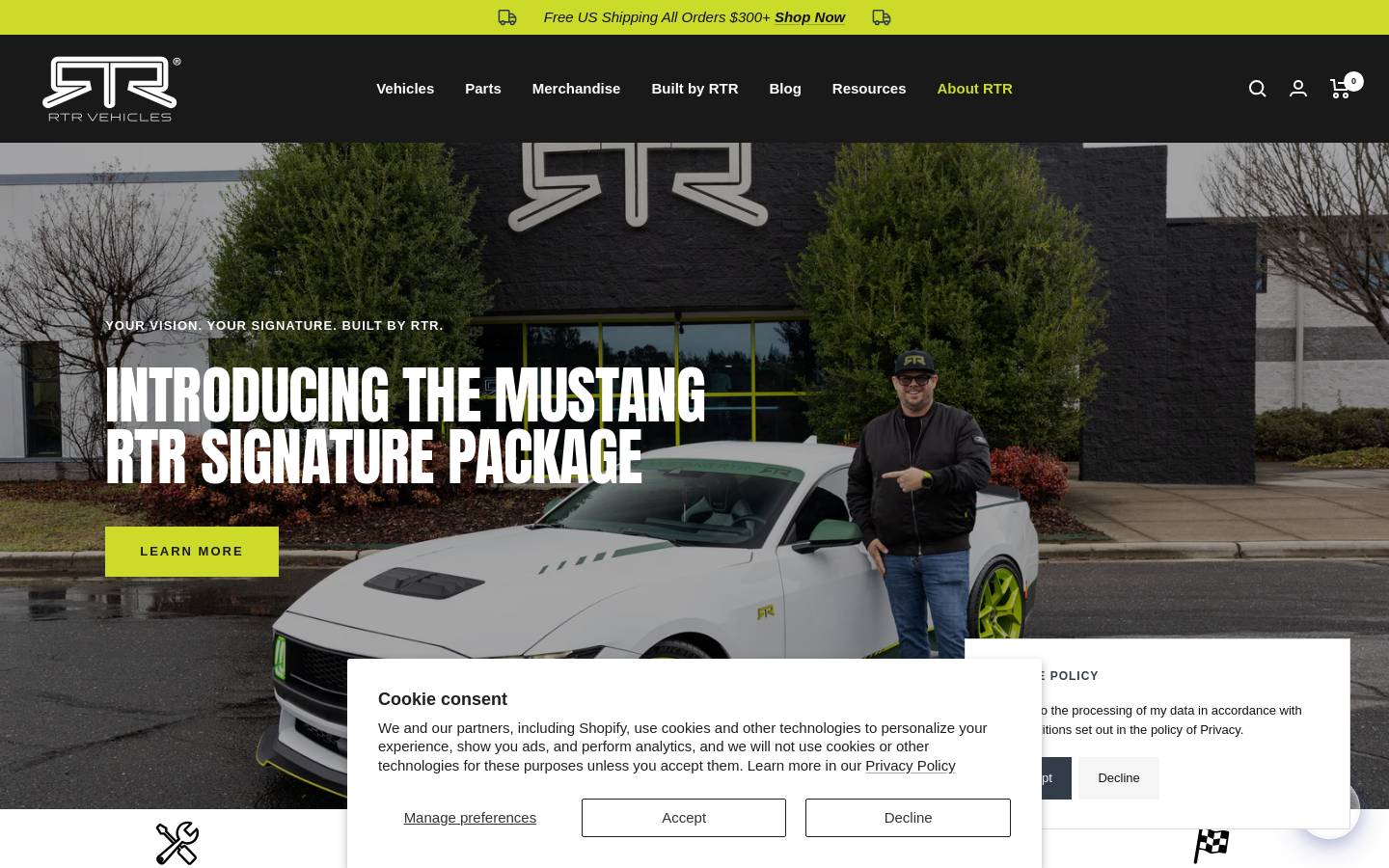 rtrvehicles.com homepage screenshot