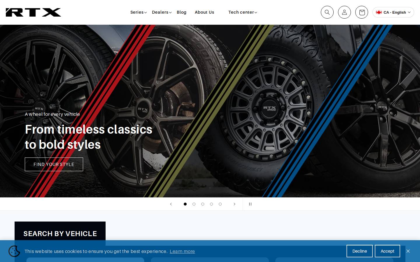 rtxwheels.com homepage screenshot