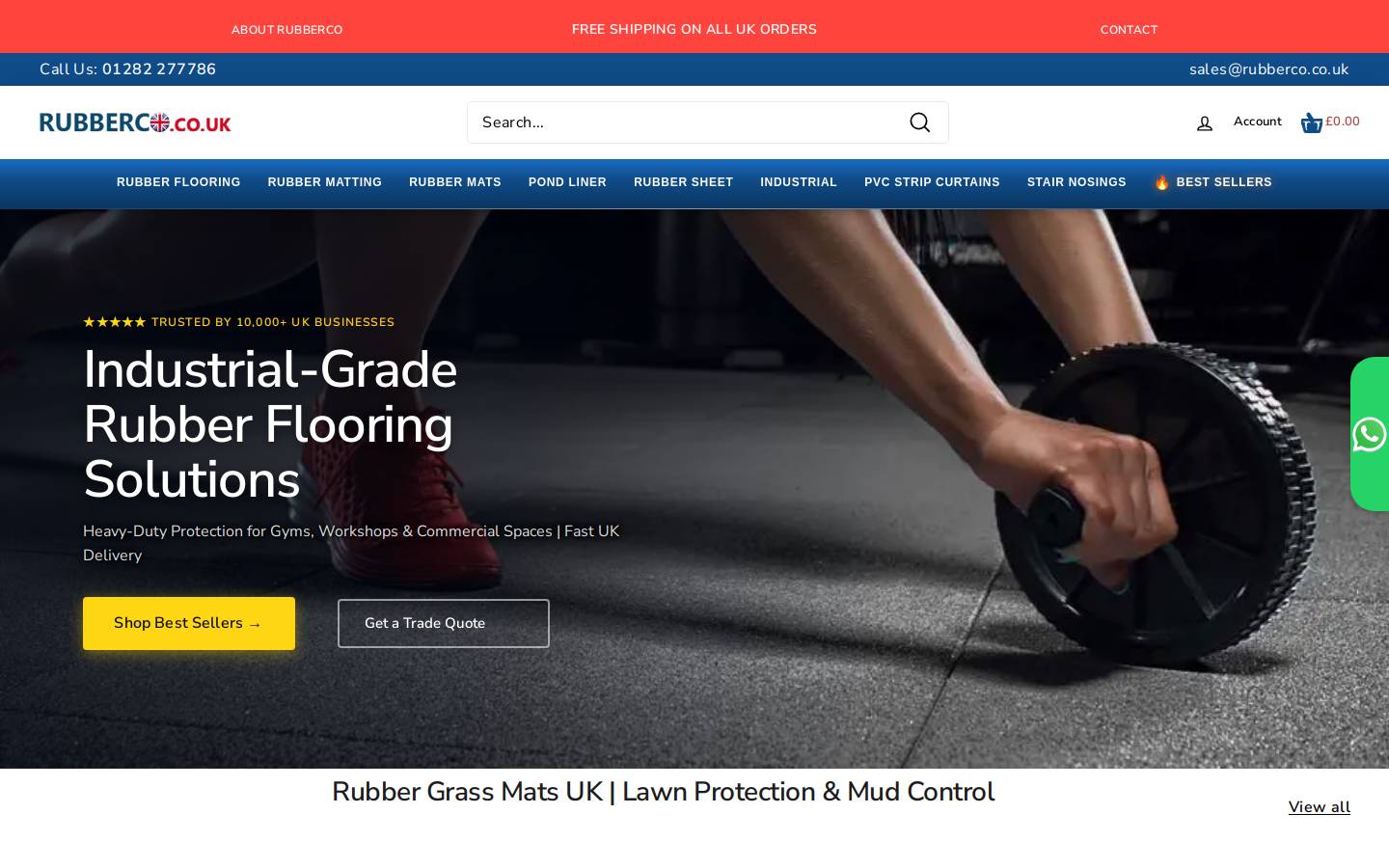 Rubberco homepage screenshot