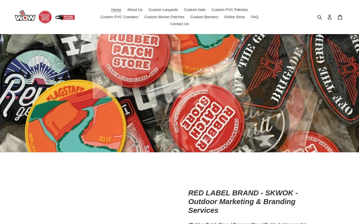 rubberpatchstore.com homepage screenshot