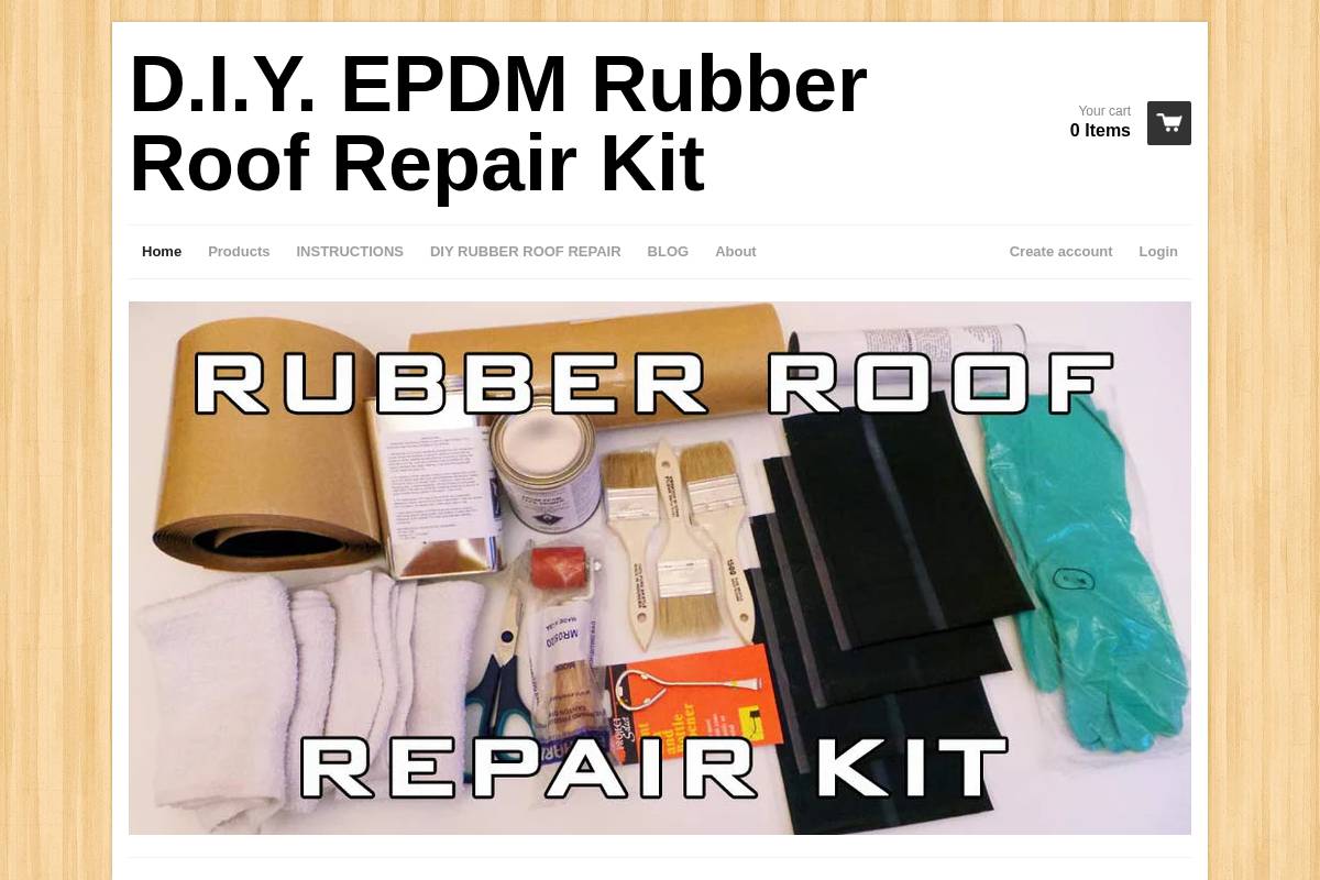 rubberroofrepairkit.com homepage screenshot