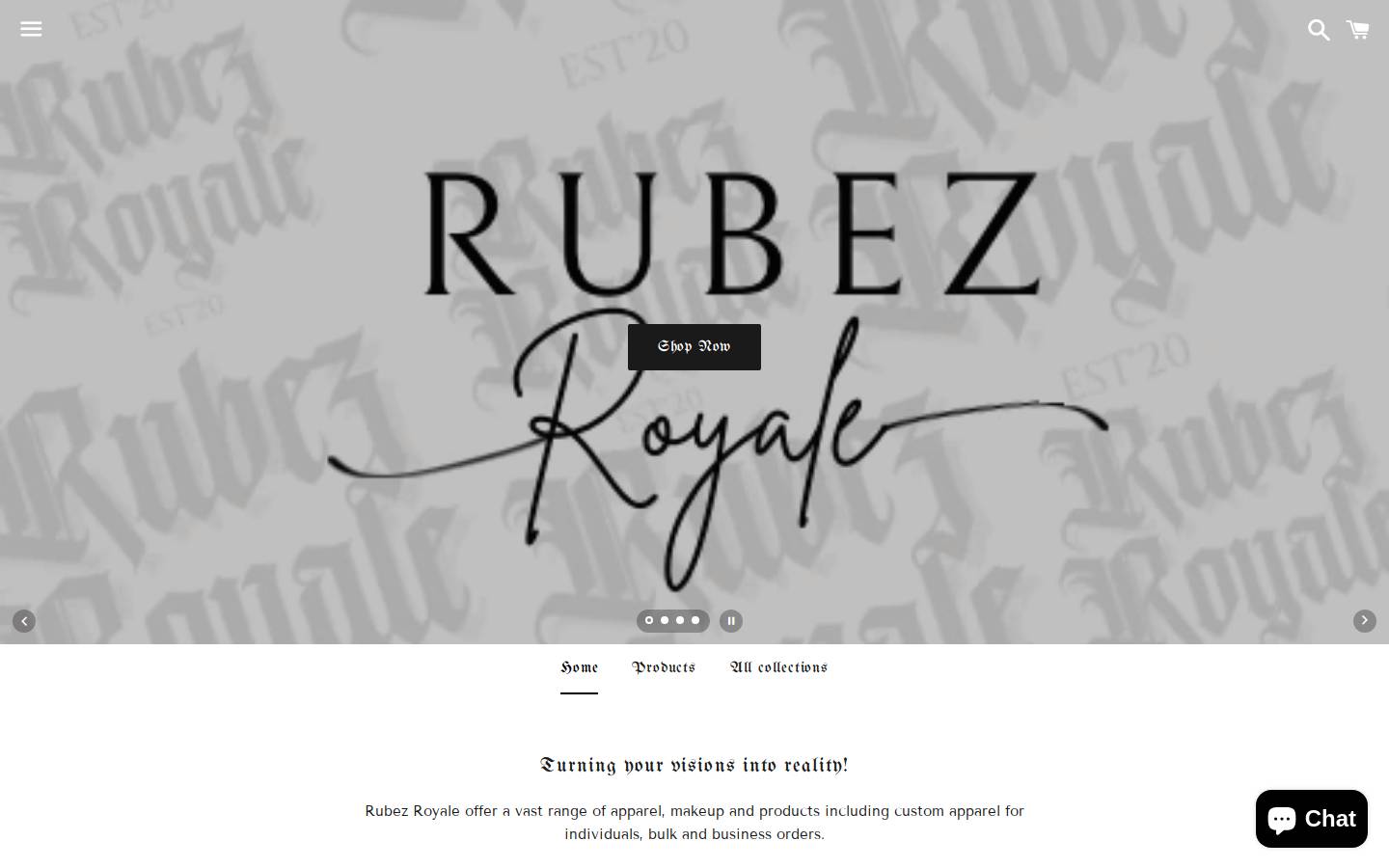 rubezroyale.com homepage screenshot