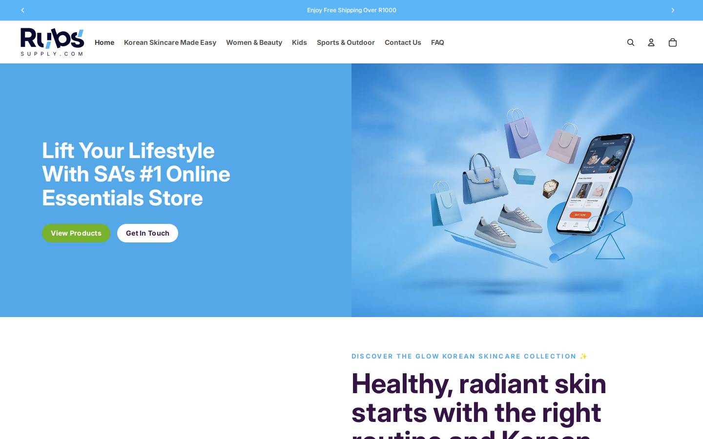 rubssupply.com homepage screenshot
