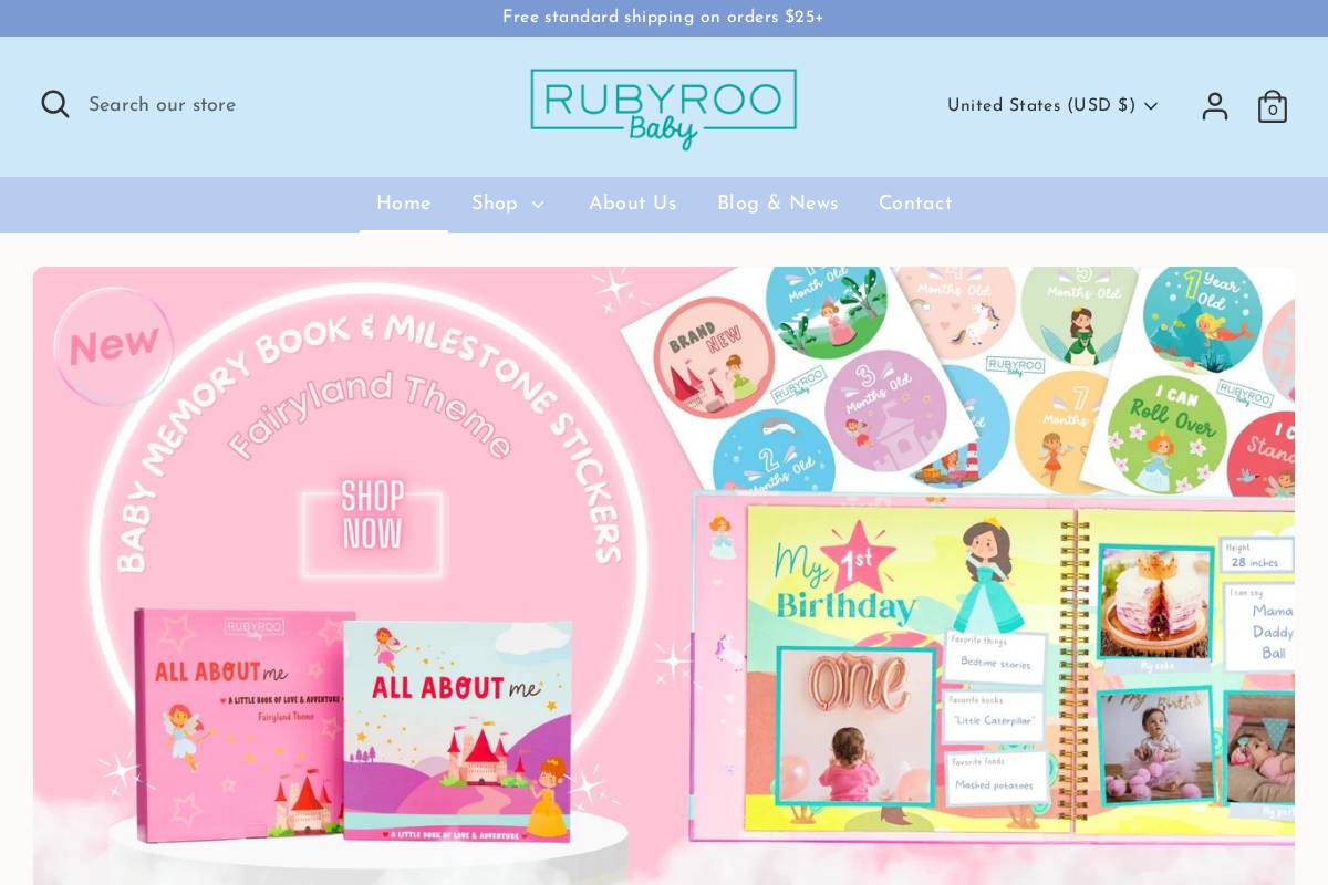 rubyroobaby.com homepage screenshot