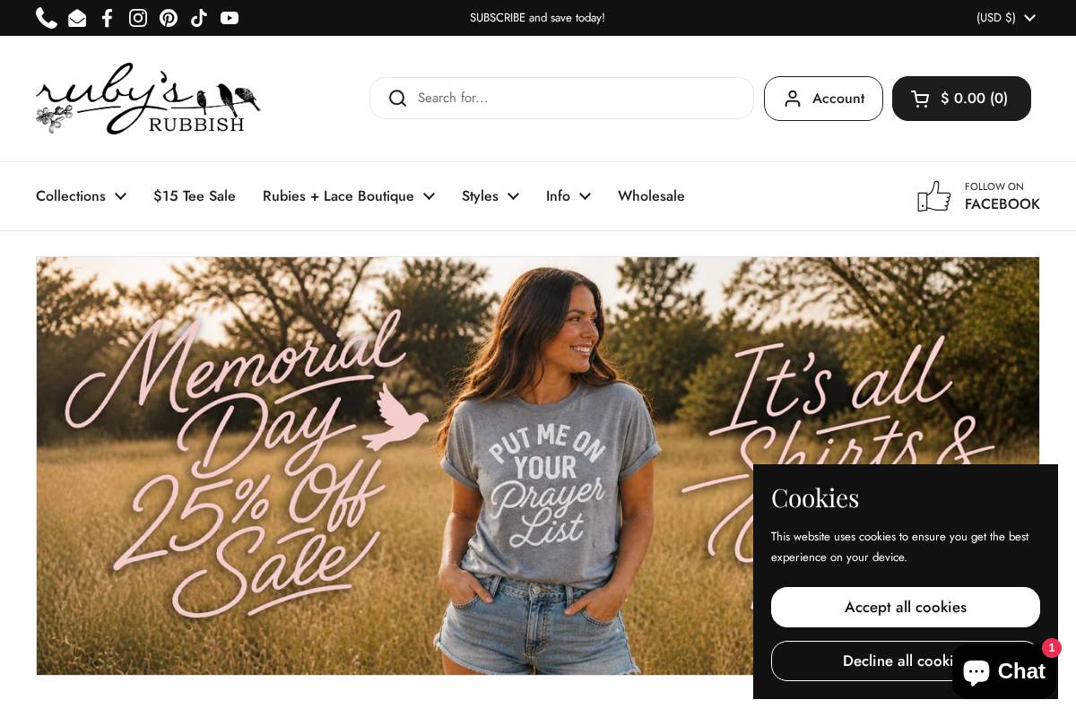 rubysrubbish.com homepage screenshot