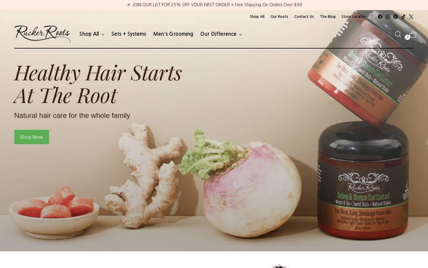 ruckerroots.com homepage screenshot
