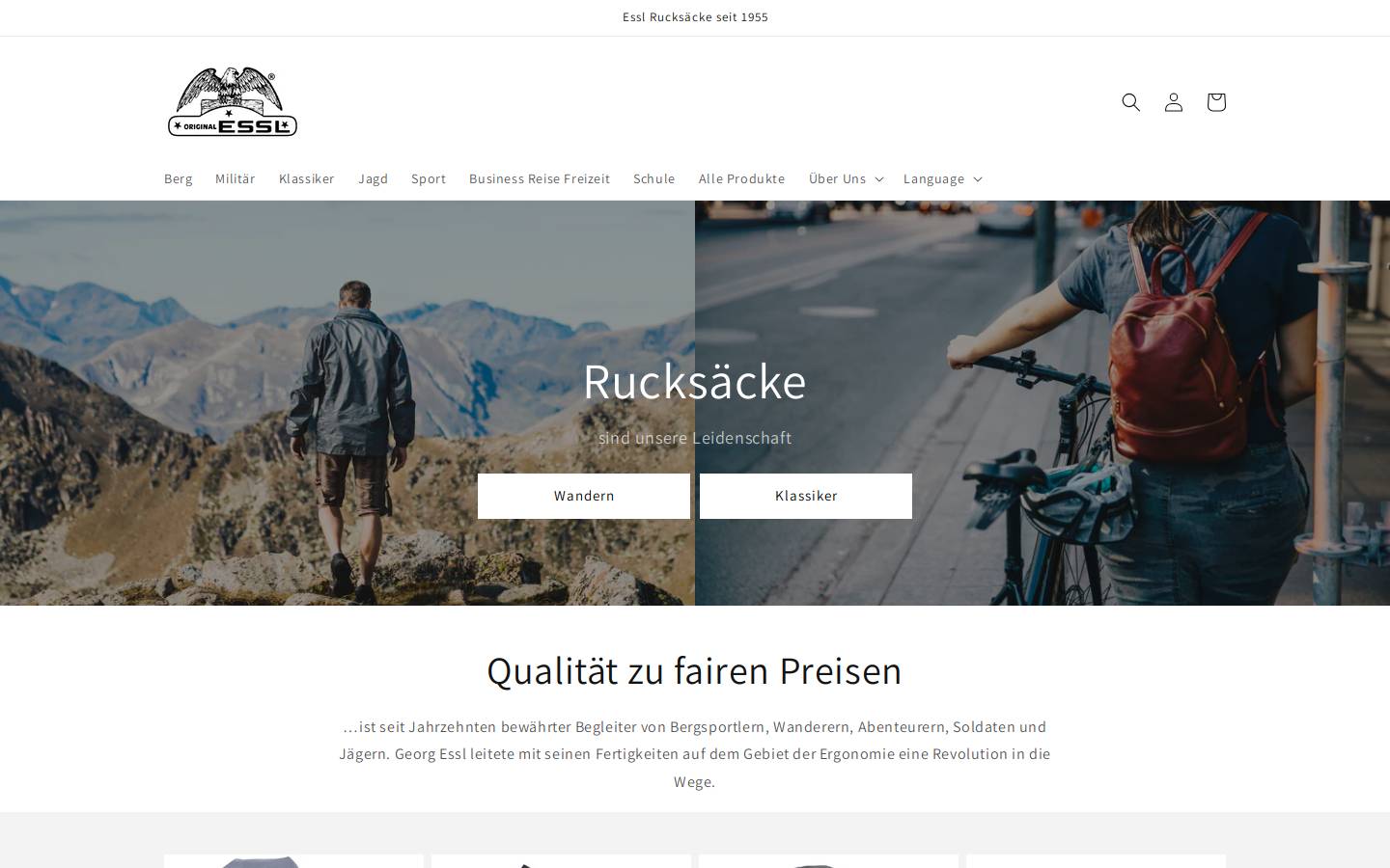 rucksack.at homepage screenshot