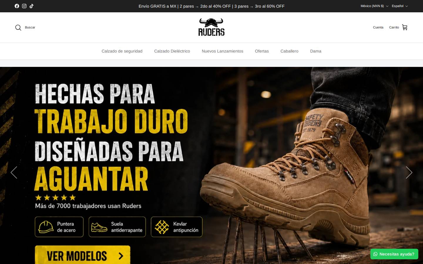 ruders.com.mx homepage screenshot