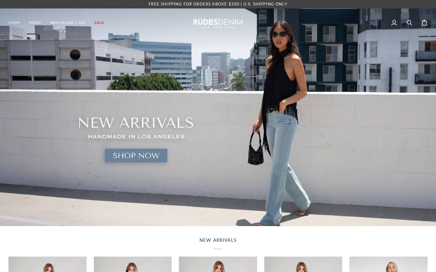 Rudes Denim homepage screenshot