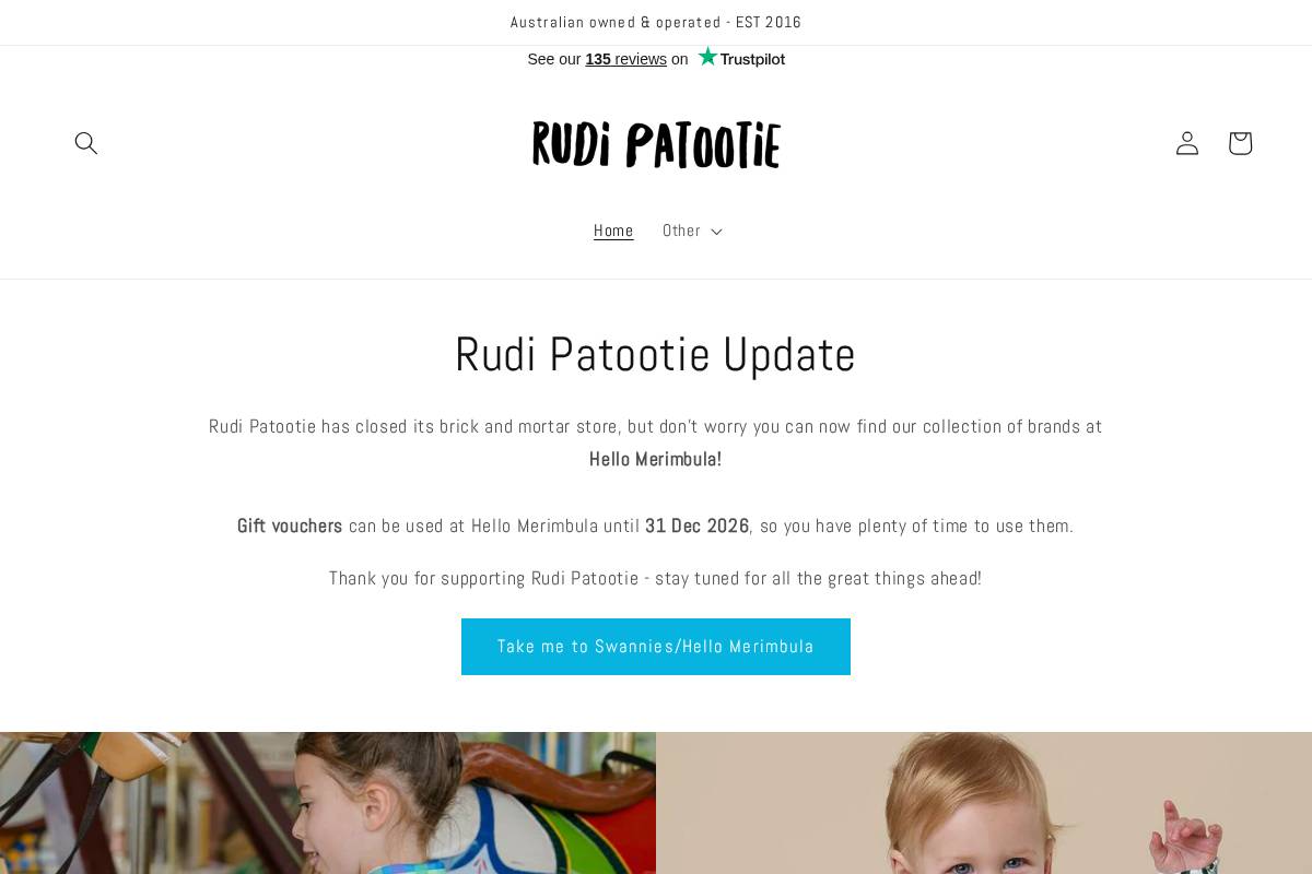 Rudi Patootie homepage screenshot