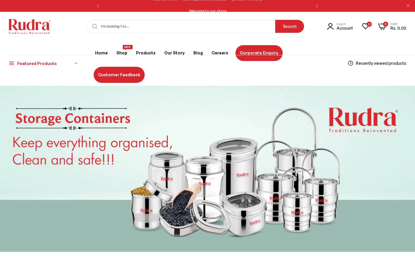 rudrakitchenworld.com homepage screenshot