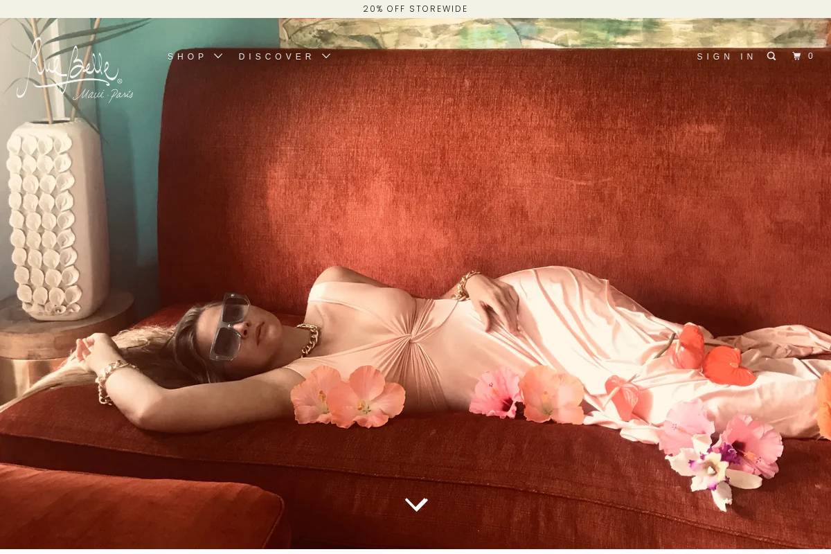 ruebelle.com homepage screenshot