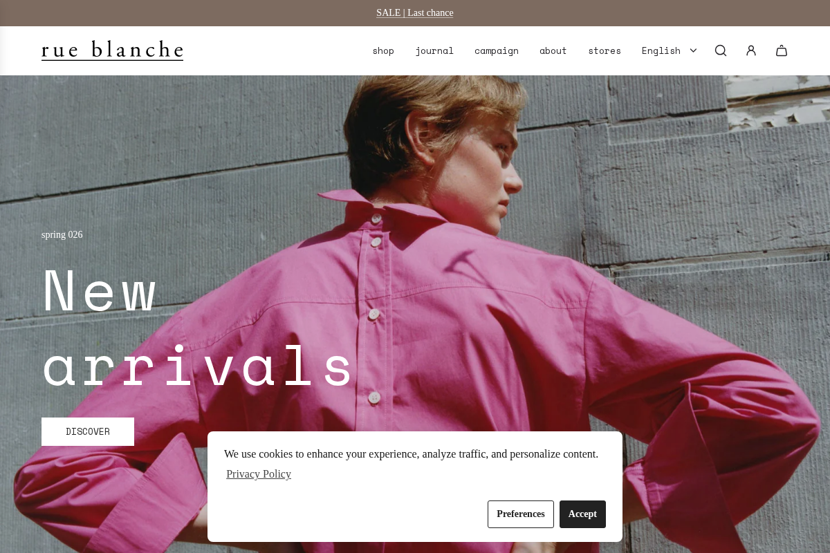 Rue Blanche homepage screenshot