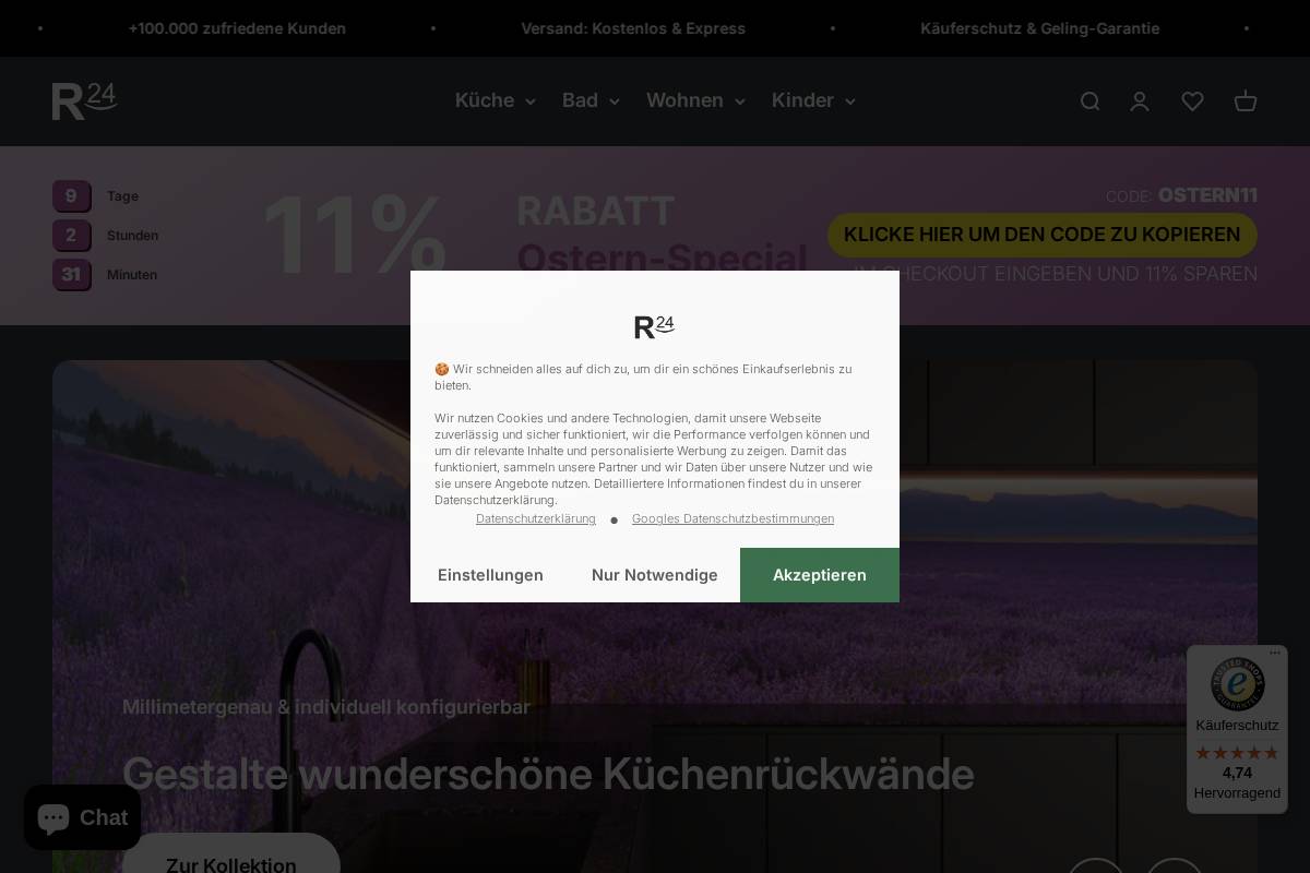 rueckwand24.com homepage screenshot