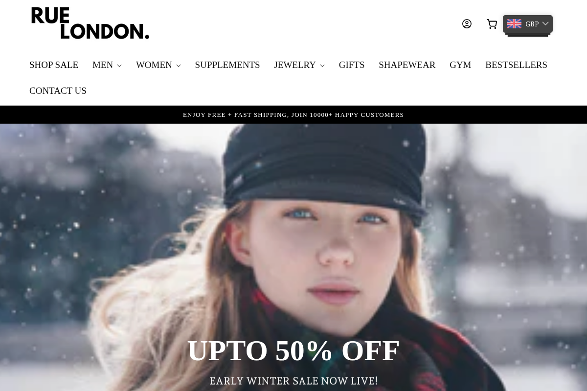 Ruelondon homepage screenshot